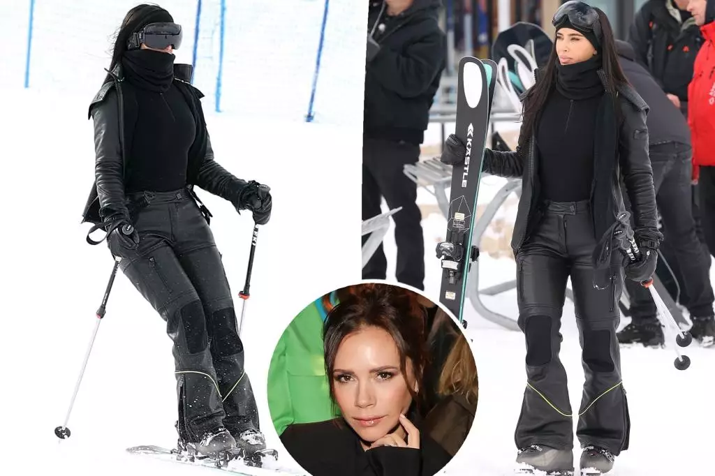 Kim Kardashian Channels Posh Spice in Aspen Ski Trip