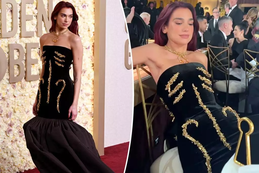 The Uncomfortable Glamour of Dua Lipa at the Golden Globes 2024