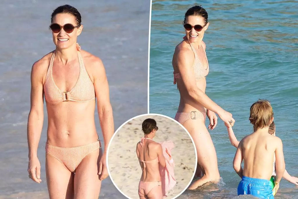 Pippa Middleton Flaunts Rock-Hard Abs in Peach Bikini