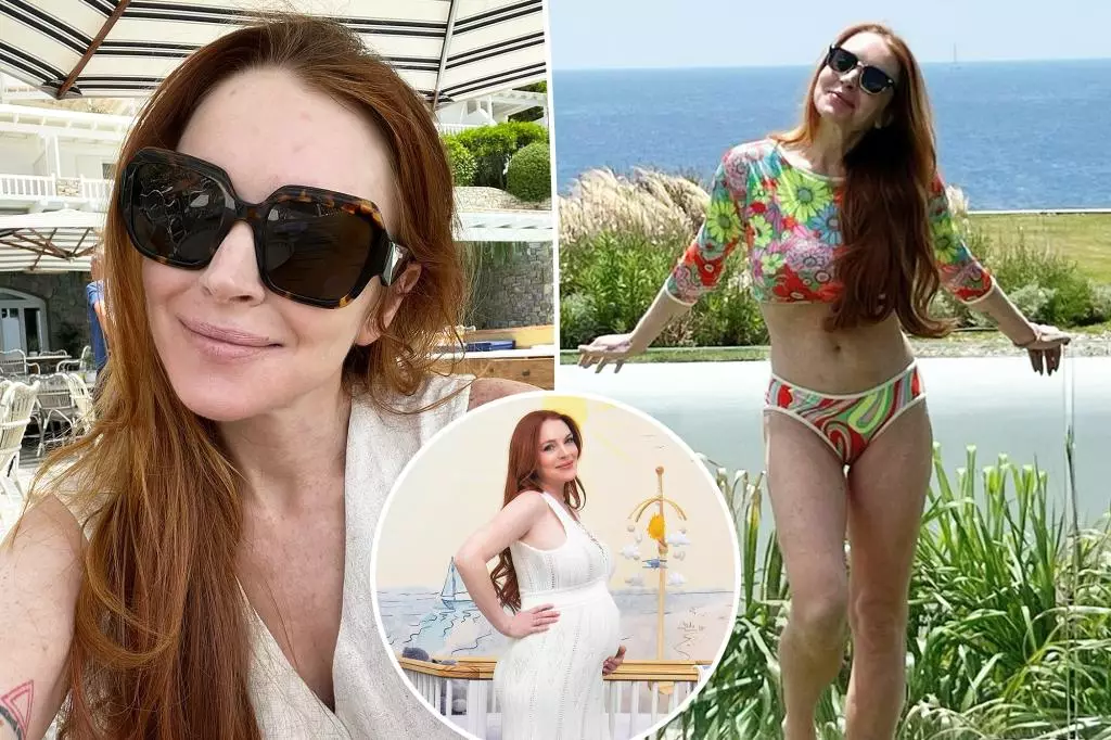 Lindsay Lohan Stuns in Floral Swimsuit on Greece Vacation