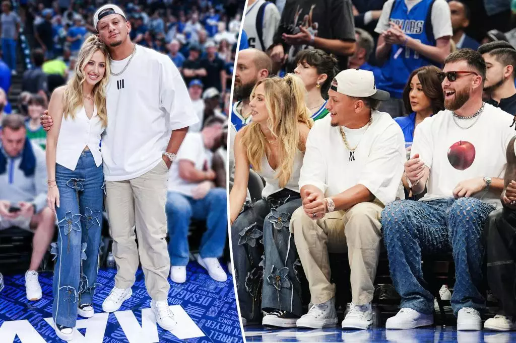 Brittany Mahomes Rocks Floral Embellished Jeans at NBA Playoffs