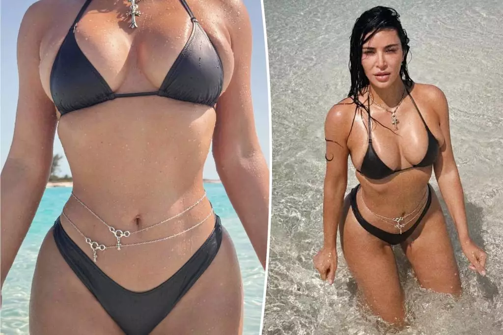 Kim Kardashian Stuns in Skimpy Black Bikini and Body Chains